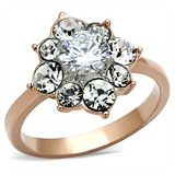 TK1168 - Stainless Steel Ring Two-Tone IP Rose Gold Women AAA Grade CZ Clear