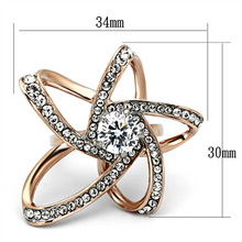 TK1170 - Stainless Steel Ring Two-Tone IP Rose Gold Women AAA Grade CZ Clear