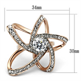 TK1170 - Stainless Steel Ring Two-Tone IP Rose Gold Women AAA Grade CZ Clear