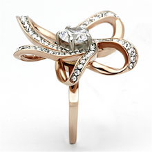 TK1170 - Stainless Steel Ring Two-Tone IP Rose Gold Women AAA Grade CZ Clear