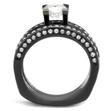 TK1175LJ - Stainless Steel Ring IP Light Black  (IP Gun) Women AAA Grade CZ Clear