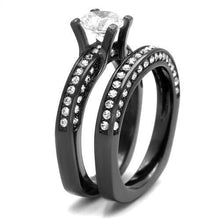 TK1175LJ - Stainless Steel Ring IP Light Black  (IP Gun) Women AAA Grade CZ Clear