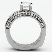 TK1175 - Stainless Steel Ring High polished (no plating) Women AAA Grade CZ Clear