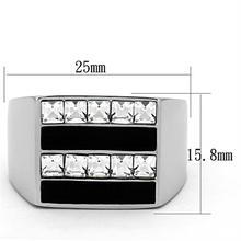 TK1177 - Stainless Steel Ring High polished (no plating) Men Top Grade Crystal Clear