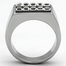 TK1177 - Stainless Steel Ring High polished (no plating) Men Top Grade Crystal Clear