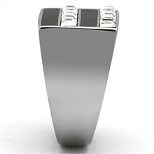 TK1177 - Stainless Steel Ring High polished (no plating) Men Top Grade Crystal Clear