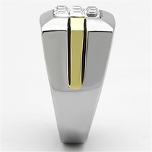 TK1178 - Stainless Steel Ring Two-Tone IP Gold (Ion Plating) Men Top Grade Crystal Clear