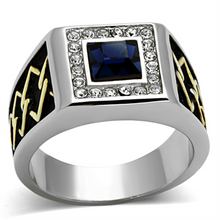 TK1180 - Stainless Steel Ring Two-Tone IP Gold (Ion Plating) Men Top Grade Crystal Montana