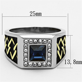 TK1180 - Stainless Steel Ring Two-Tone IP Gold (Ion Plating) Men Top Grade Crystal Montana
