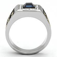TK1180 - Stainless Steel Ring Two-Tone IP Gold (Ion Plating) Men Top Grade Crystal Montana