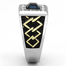 TK1180 - Stainless Steel Ring Two-Tone IP Gold (Ion Plating) Men Top Grade Crystal Montana