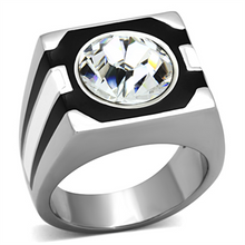 TK1181 - Stainless Steel Ring High polished (no plating) Men Top Grade Crystal Clear