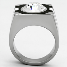 TK1181 - Stainless Steel Ring High polished (no plating) Men Top Grade Crystal Clear