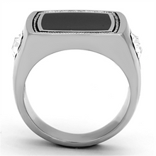 TK1182 - Stainless Steel Ring High polished (no plating) Men Top Grade Crystal Clear