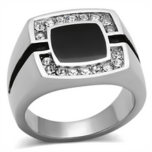 TK1183 - Stainless Steel Ring High polished (no plating) Men Top Grade Crystal Clear