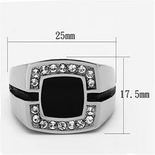 TK1183 - Stainless Steel Ring High polished (no plating) Men Top Grade Crystal Clear