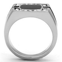 TK1183 - Stainless Steel Ring High polished (no plating) Men Top Grade Crystal Clear