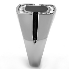 TK1183 - Stainless Steel Ring High polished (no plating) Men Top Grade Crystal Clear