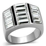 TK1185 - Stainless Steel Ring High polished (no plating) Men Top Grade Crystal Clear