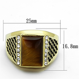 TK1187 - Stainless Steel Ring IP Gold(Ion Plating) Men Synthetic Topaz