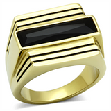 TK1188 - Stainless Steel Ring IP Gold(Ion Plating) Men Synthetic Jet