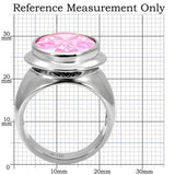 TK118 - Stainless Steel Ring High polished (no plating) Women AAA Grade CZ Rose