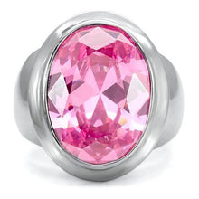 TK118 - Stainless Steel Ring High polished (no plating) Women AAA Grade CZ Rose