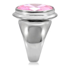 TK118 - Stainless Steel Ring High polished (no plating) Women AAA Grade CZ Rose