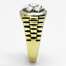 TK1191 - Stainless Steel Ring Two-Tone IP Gold (Ion Plating) Men Top Grade Crystal Clear