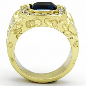 TK1192 - Stainless Steel Ring IP Gold(Ion Plating) Men Top Grade Crystal Montana