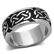 TK1197 - Stainless Steel Ring High polished (no plating) Men Epoxy Jet