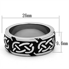 TK1197 - Stainless Steel Ring High polished (no plating) Men Epoxy Jet