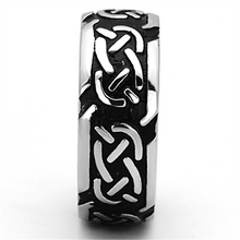 TK1197 - Stainless Steel Ring High polished (no plating) Men Epoxy Jet