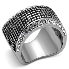 TK1198 - Stainless Steel Ring High polished (no plating) Men Top Grade Crystal Clear