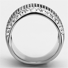 TK1198 - Stainless Steel Ring High polished (no plating) Men Top Grade Crystal Clear