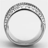 TK1198 - Stainless Steel Ring High polished (no plating) Men Top Grade Crystal Clear