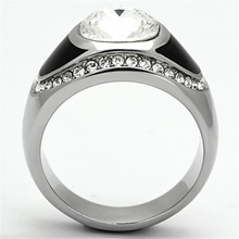 TK1199 - Stainless Steel Ring High polished (no plating) Men Top Grade Crystal Clear