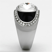 TK1199 - Stainless Steel Ring High polished (no plating) Men Top Grade Crystal Clear