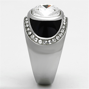 TK1199 - Stainless Steel Ring High polished (no plating) Men Top Grade Crystal Clear