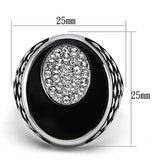 TK1200 - Stainless Steel Ring High polished (no plating) Men Top Grade Crystal Clear