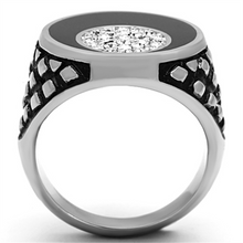 TK1200 - Stainless Steel Ring High polished (no plating) Men Top Grade Crystal Clear