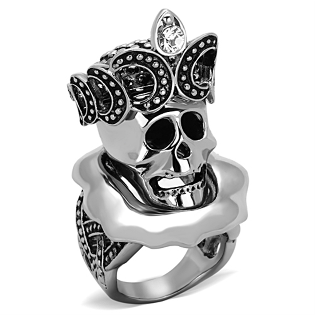 TK1201 - Stainless Steel Ring High polished (no plating) Unisex Top Grade Crystal Clear