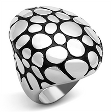 TK1208 - Stainless Steel Ring High polished (no plating) Women Epoxy Jet