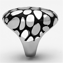 TK1208 - Stainless Steel Ring High polished (no plating) Women Epoxy Jet