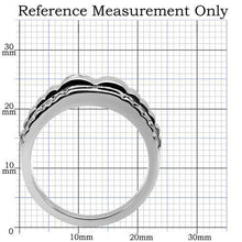 TK120 - High polished (no plating) Stainless Steel Ring with AAA Grade CZ  in Clear