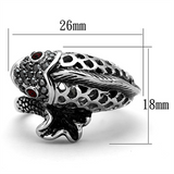TK1215 - Stainless Steel Ring High polished (no plating) Women Top Grade Crystal Siam