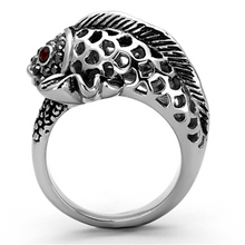 TK1215 - Stainless Steel Ring High polished (no plating) Women Top Grade Crystal Siam