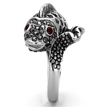 TK1215 - Stainless Steel Ring High polished (no plating) Women Top Grade Crystal Siam