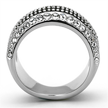 TK1216 - Stainless Steel Ring High polished (no plating) Women Top Grade Crystal Clear