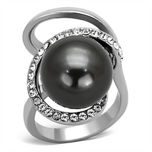 TK1218 - Stainless Steel Ring High polished (no plating) Women Synthetic Gray
